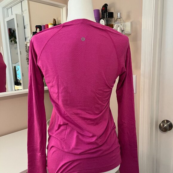 Women's Lululemon Swiftly Tech Full-Length Longsleeve - Size 8 - Sonic Pink - Picture 2 of 2
